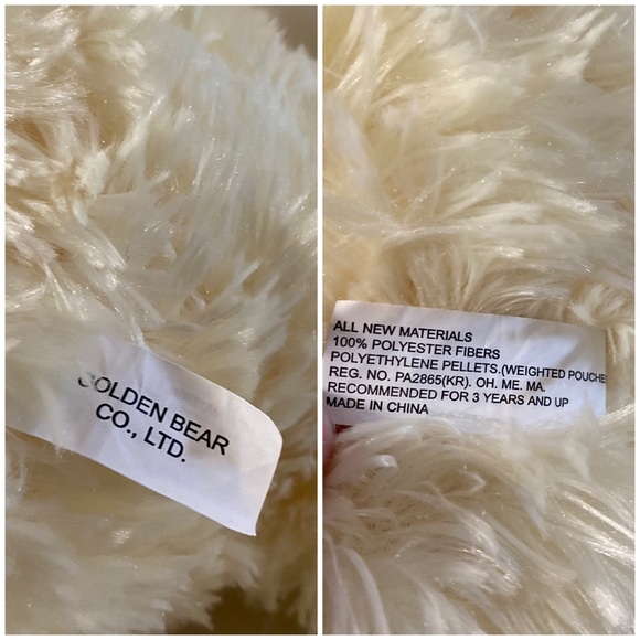 Bunny Plush Yellow Rabbit Stuffed Animal Easter Toy Bendable Ears Floral Paws - Picture 12 of 12